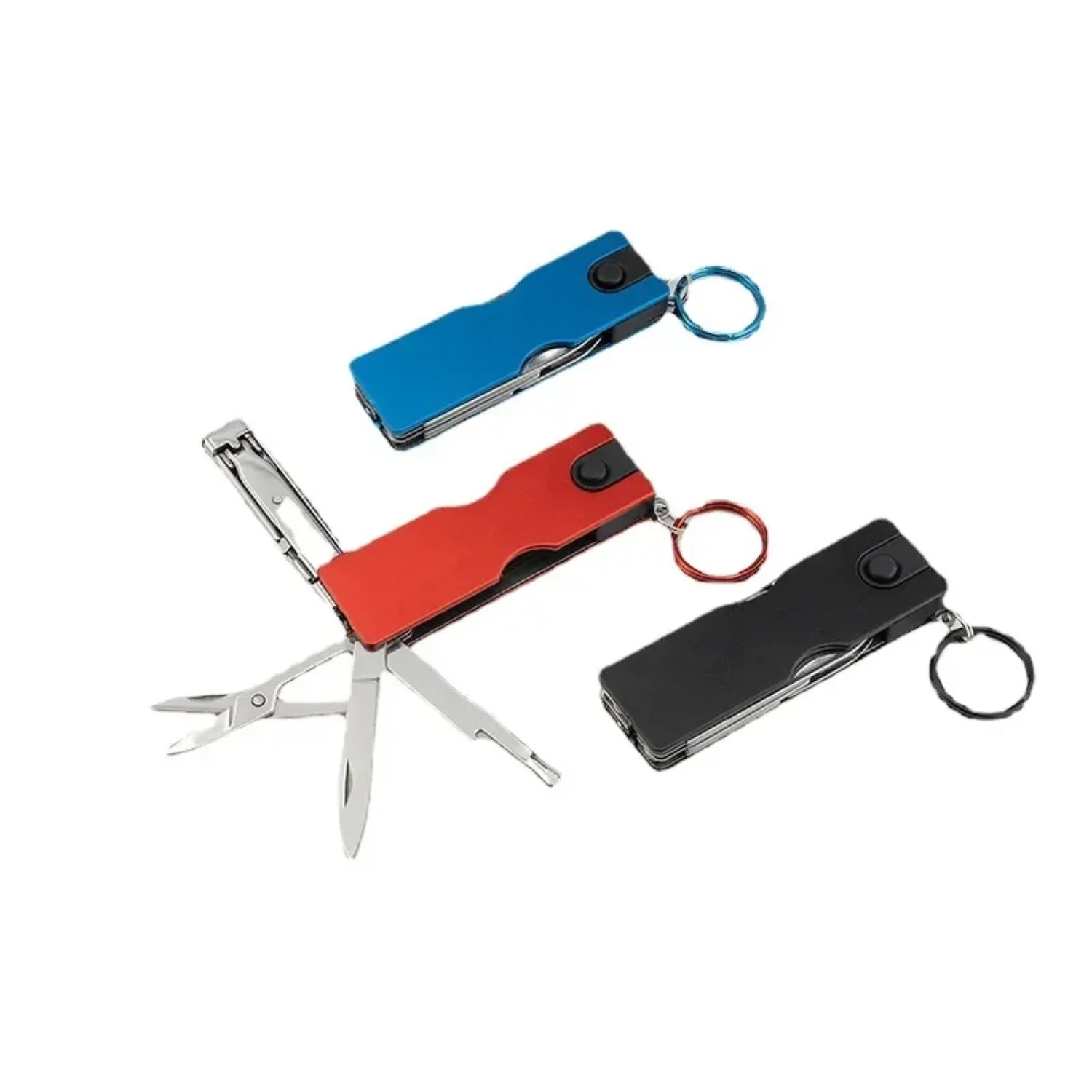

Pocket Tools Multi Hiking Gears Outdoor Multifunction Mini Keychain Light Nail Clipper Scissors Camping Equipment