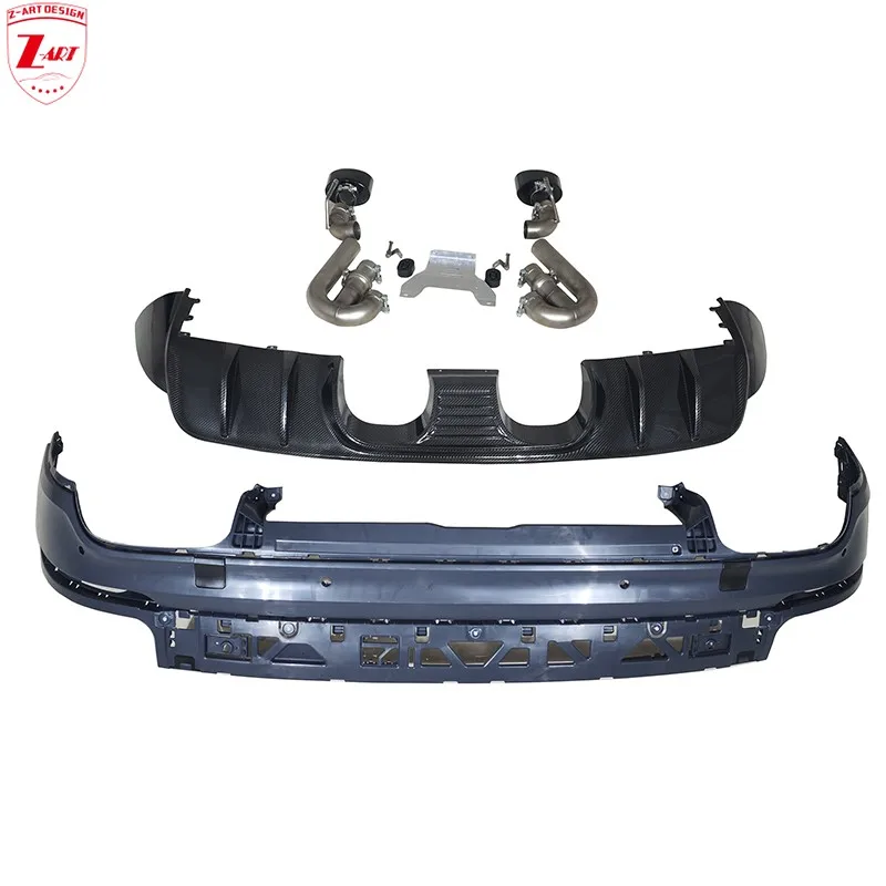 

Z-ART PP+Dry Carbon Fiber Rear Diffuser for Porsche Cayenne E3.1 Prepreg Carbon Fiber Turbo GT Rear Lip for Cayenne 2018-2023