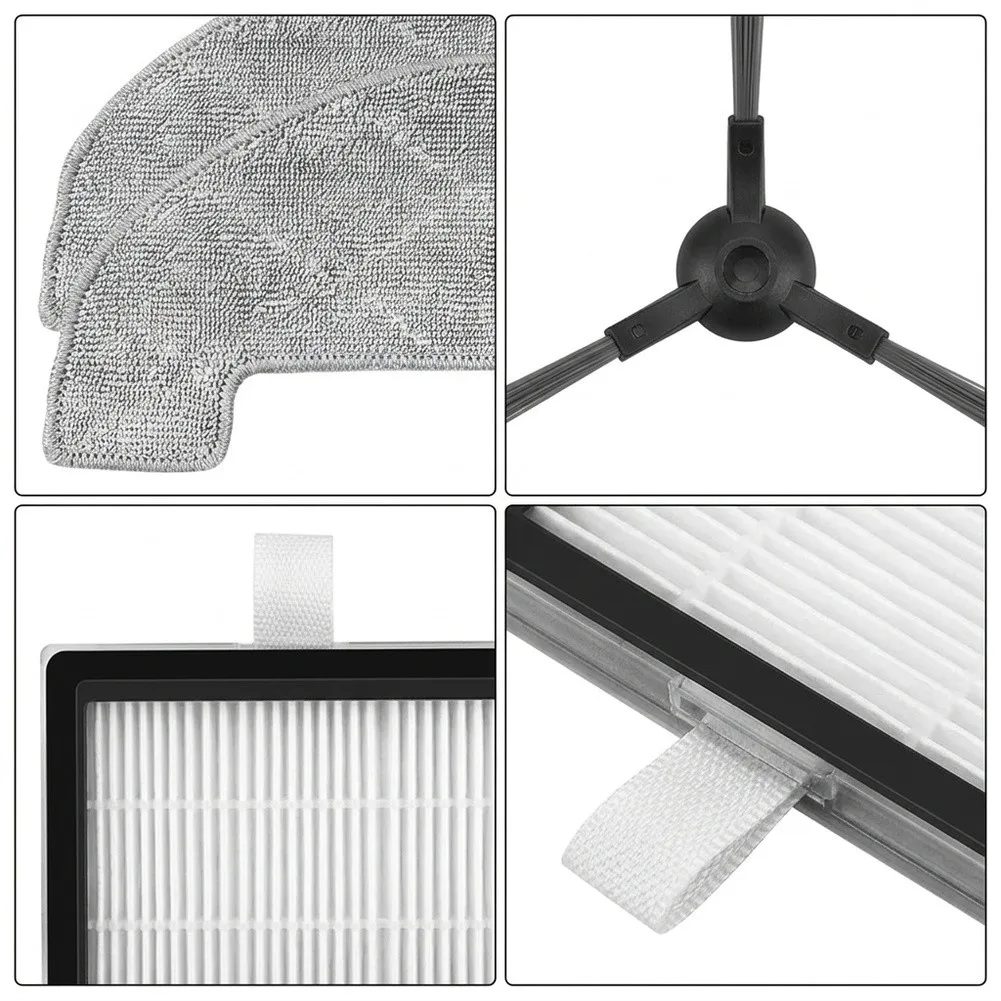 For Midea VCR11 Series Robot Vacuum Cleaner Spare Parts Bundle Containing Side Brushes Filter Paper and Microfiber Mop Cloths