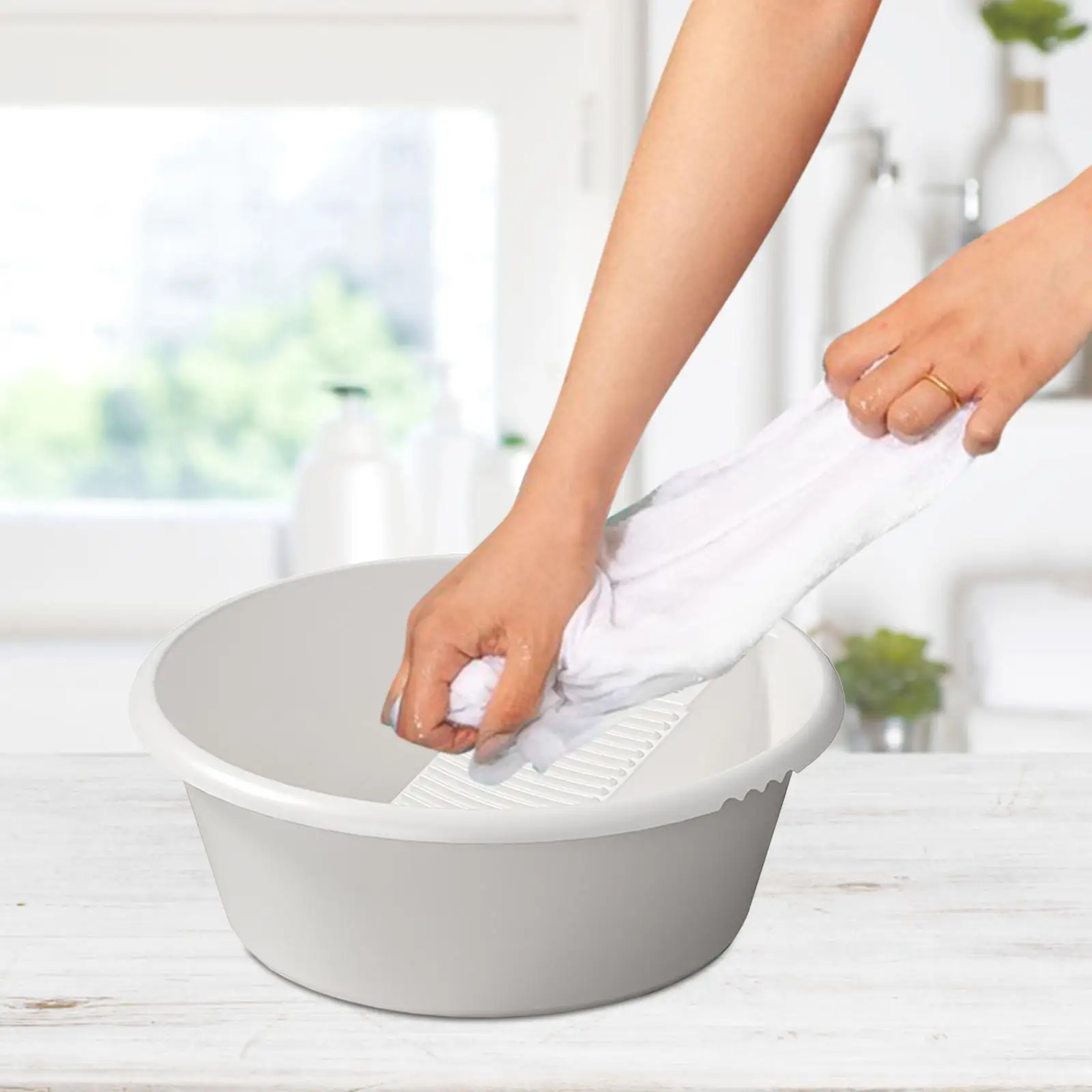 Multiuse Washboard Laundry Tub for Camping and Dormitory Life Space Saving Design with Smooth Edges for Safe Use
