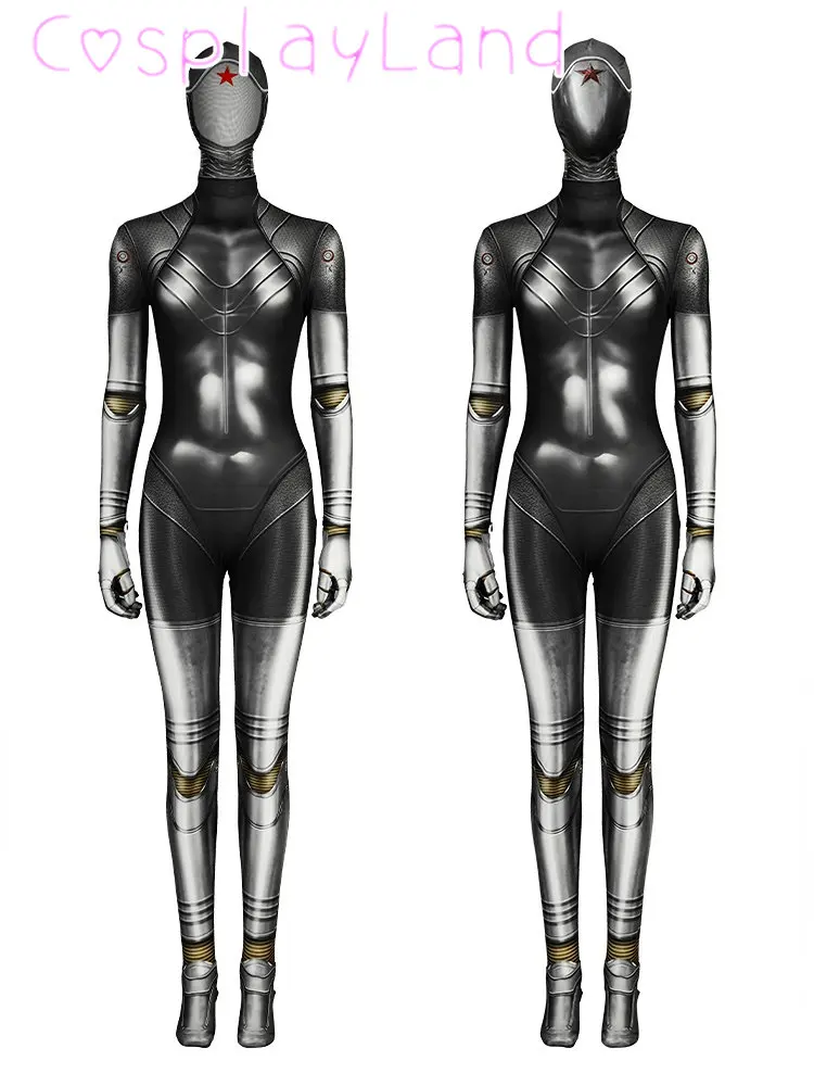 

Hot Game Atomic Heart Ballet Robot Twins Cosplay Jumpsuit With Mask Carnival Halloween The Twins Printing Bodysuit Costume