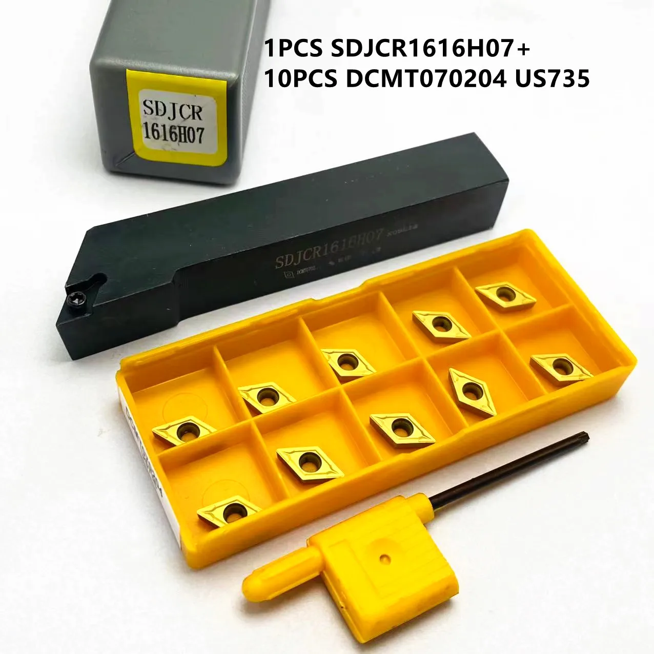 SDJCR1010H07 SDJCR1212H07 SDJCR1616H07 SDJCR CNC External Turning Tool Holder Cutter Bar DCMT070204 Carbide Insert CNC Lathe Set