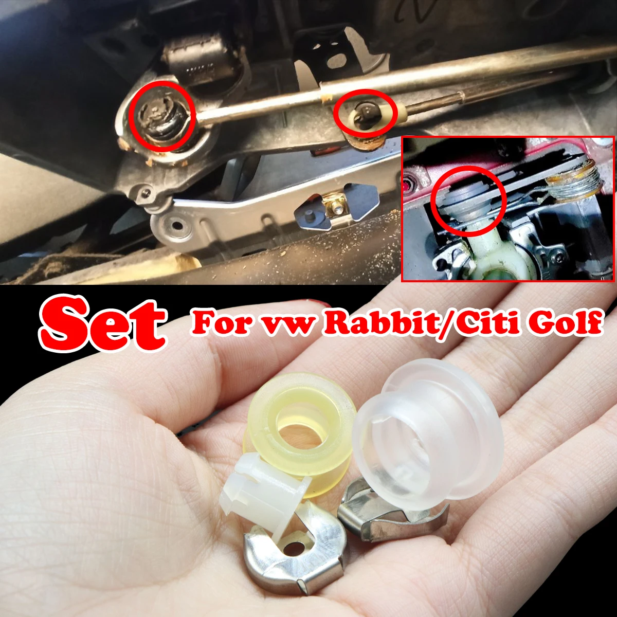 

5Pc/SET Bushing fix For VW Citi Golf 1996-2009 Golf Rabbit MT Gearbox Repair Kit Shifter Cable End Linkage Sleeve Selector Lever