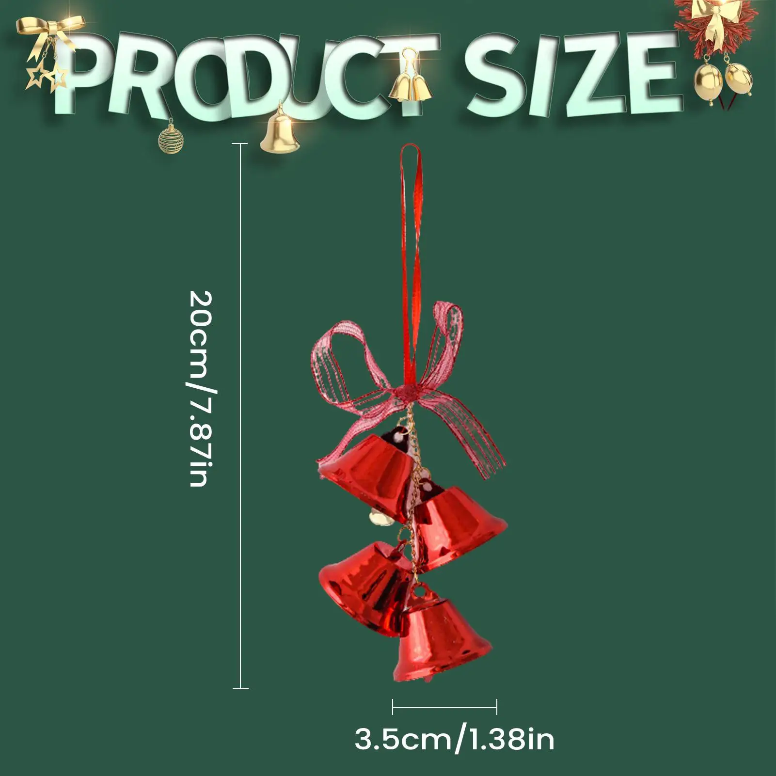 أجراس عيد الميلاد للديكور المعادن زينة عيد الميلاد الزفاف جلجل المعلقات مع القوس لحفل زفاف المنزل مزرعة داخلي