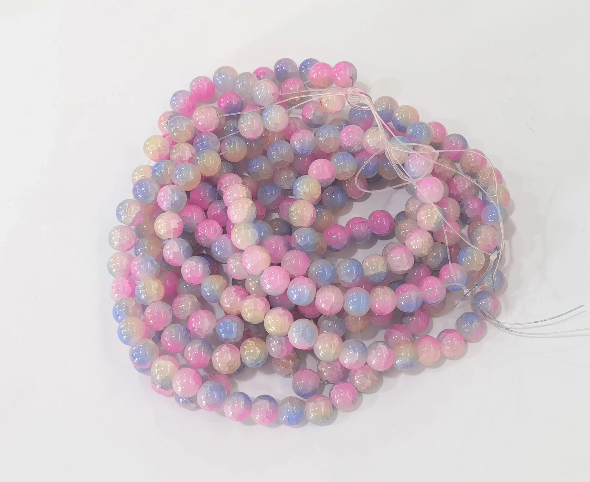 240pcs 10mm  Glass Beads Imitating Ceramics for DIY Bracelet Bangle Making 65 Sorts of Colors Could To Choose