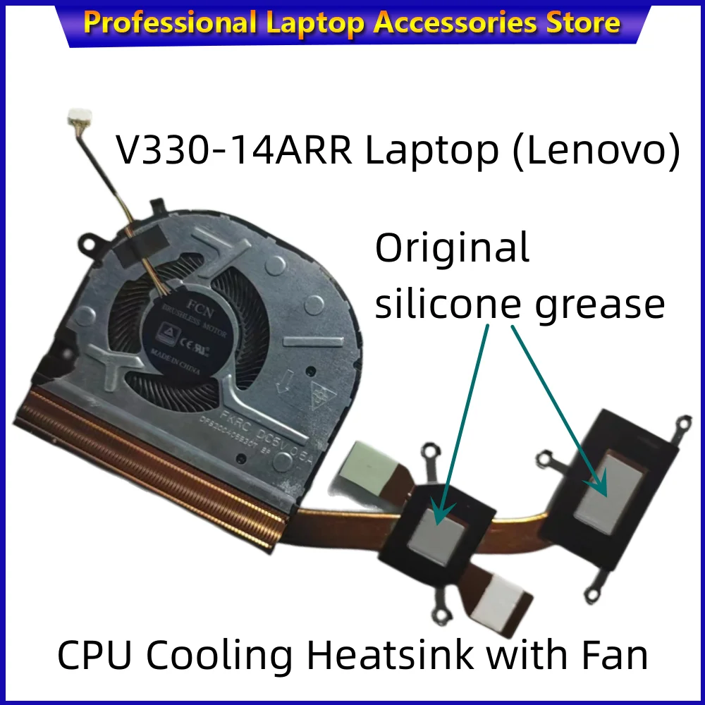 UMA New For Lenovo V330-14ARR 81B1 Laptop CPU Cooling Heatsink with Fan Heater Cooler FAN&Heatsink 5H40R27357 DFS200405B30T