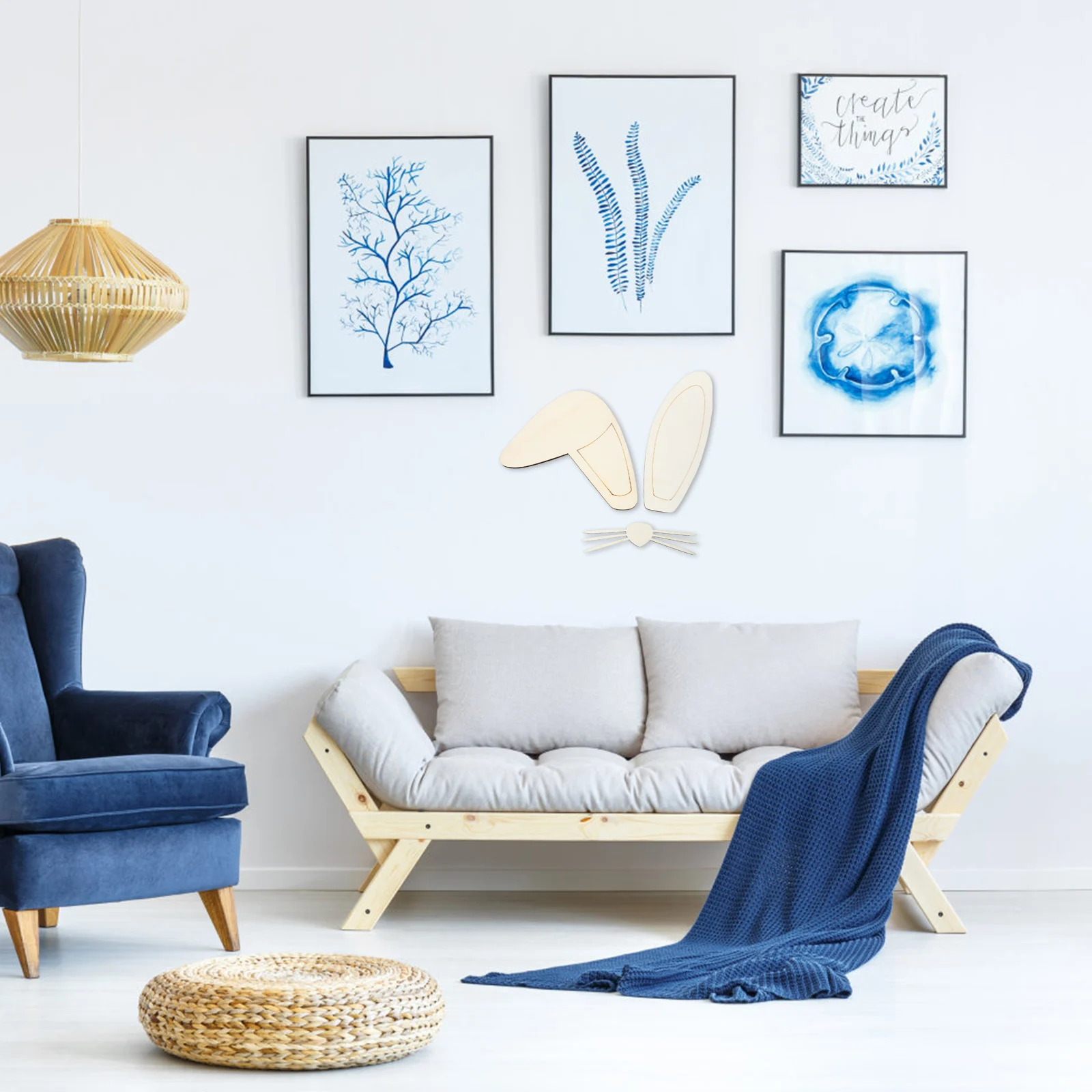 

Bunny Ears Cutouts Decor Decoration Wall Stickers Wood Cutouts Home Shop Restaurant Easter Decoration