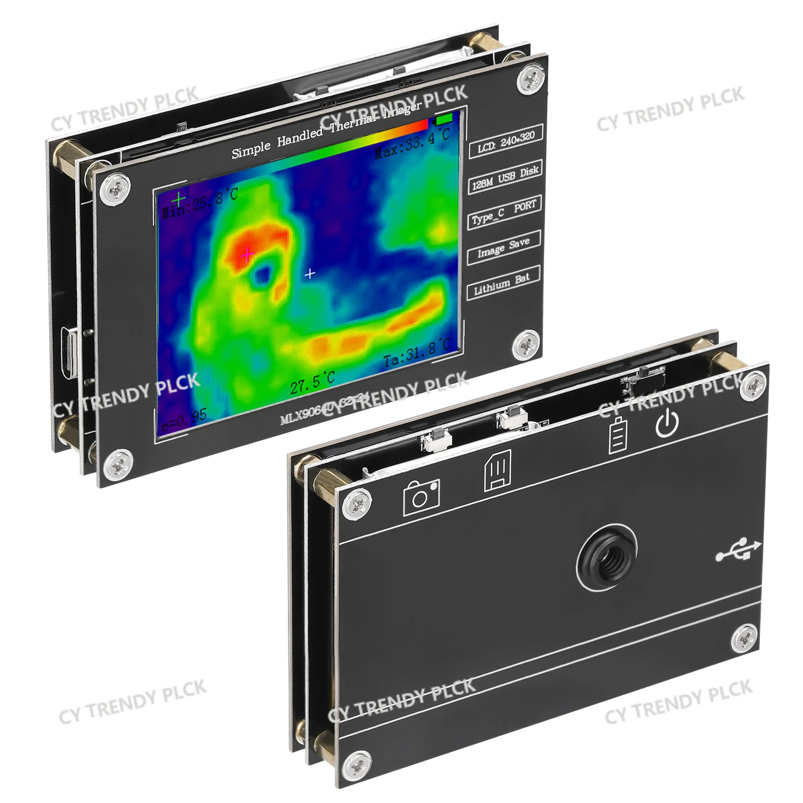 Handheld Multifunction 2.8 Thermal Imager MLX90640 Digital Infrared Thermal Imaging Temperature Detection Tool