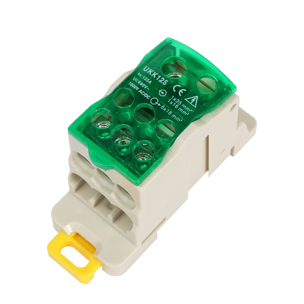 UKK Verdeelkast 80A 125A 160A 1 In Meerdere Uitgangen Elektrische Draadverbindingskast S DIN-rail Klemmenblok Stroom PlI