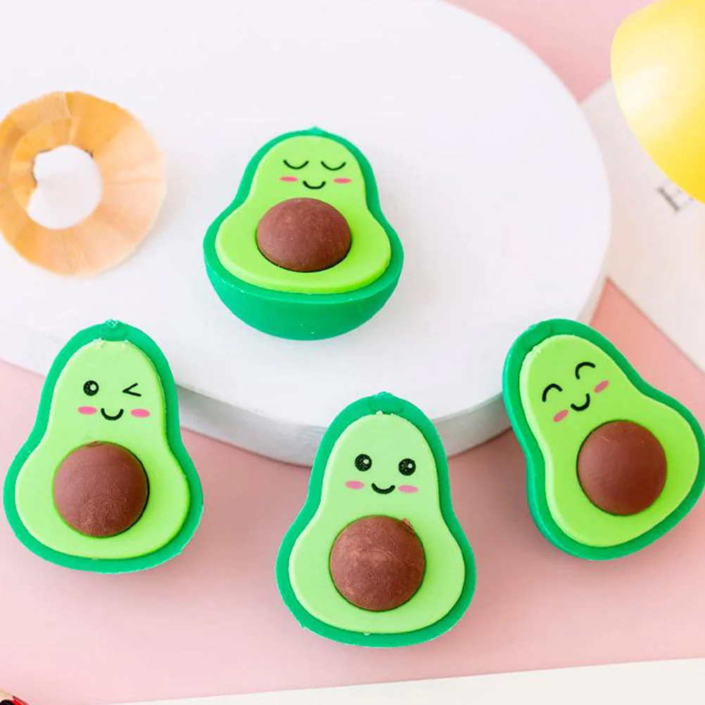 Mini Avocado Eraser Small Stocking Stuffers Painting Rubber Food Green Kids Toys