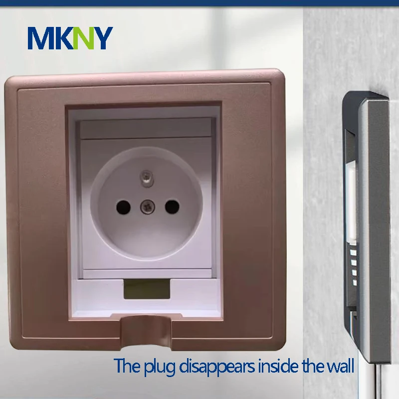 

Французская скрытая в стене розетка, скрытая электрическая Скрытая Одиночная пластиковая электрическая розетка