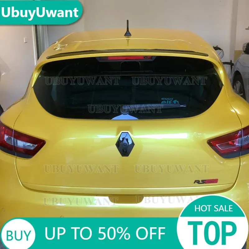 Roof Lip Spoiler For Renault Clio 4 High Quality ABS Plastic Glossy Black Rear Spoiler For RENAULT CLIO MK4 RS Car Wing