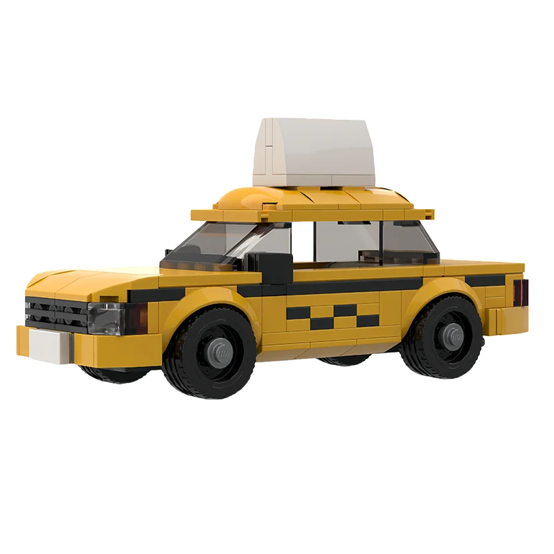 184 pièces Blocs de construction modulaires MOC Taxi de transport, conception créative, briques technologiques populaires, DIY, jouet de festival, cadeau