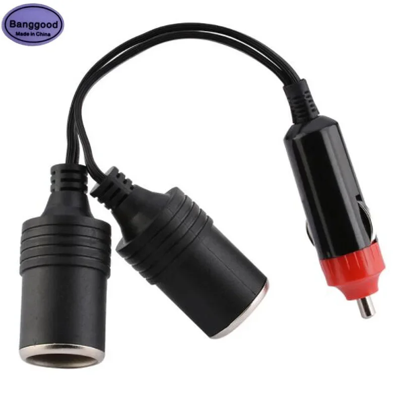 Universal 2 Way Car Cigarette Lighter Splitter Female Dual Port 12V 24V Socket Power Adapter Connector Output 8A Electric Wood