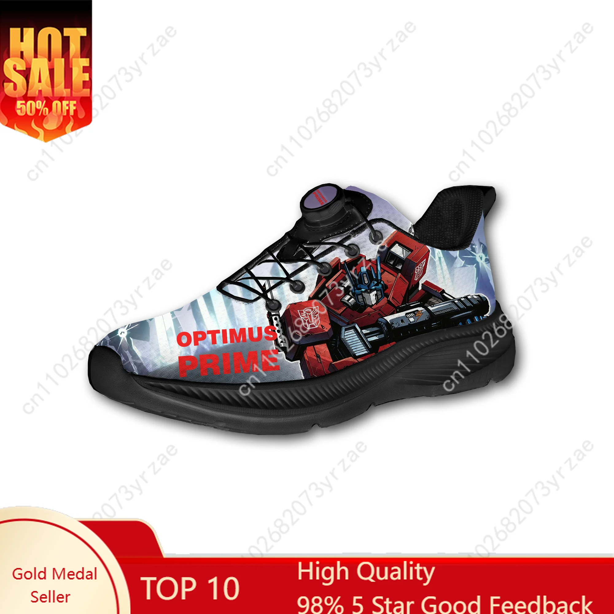 

Optimus Prime Sneakers Mens Womens Sports Shoe Laceless Rotating Button Walking Shoes Fashion Lightweight Custom Sneaker