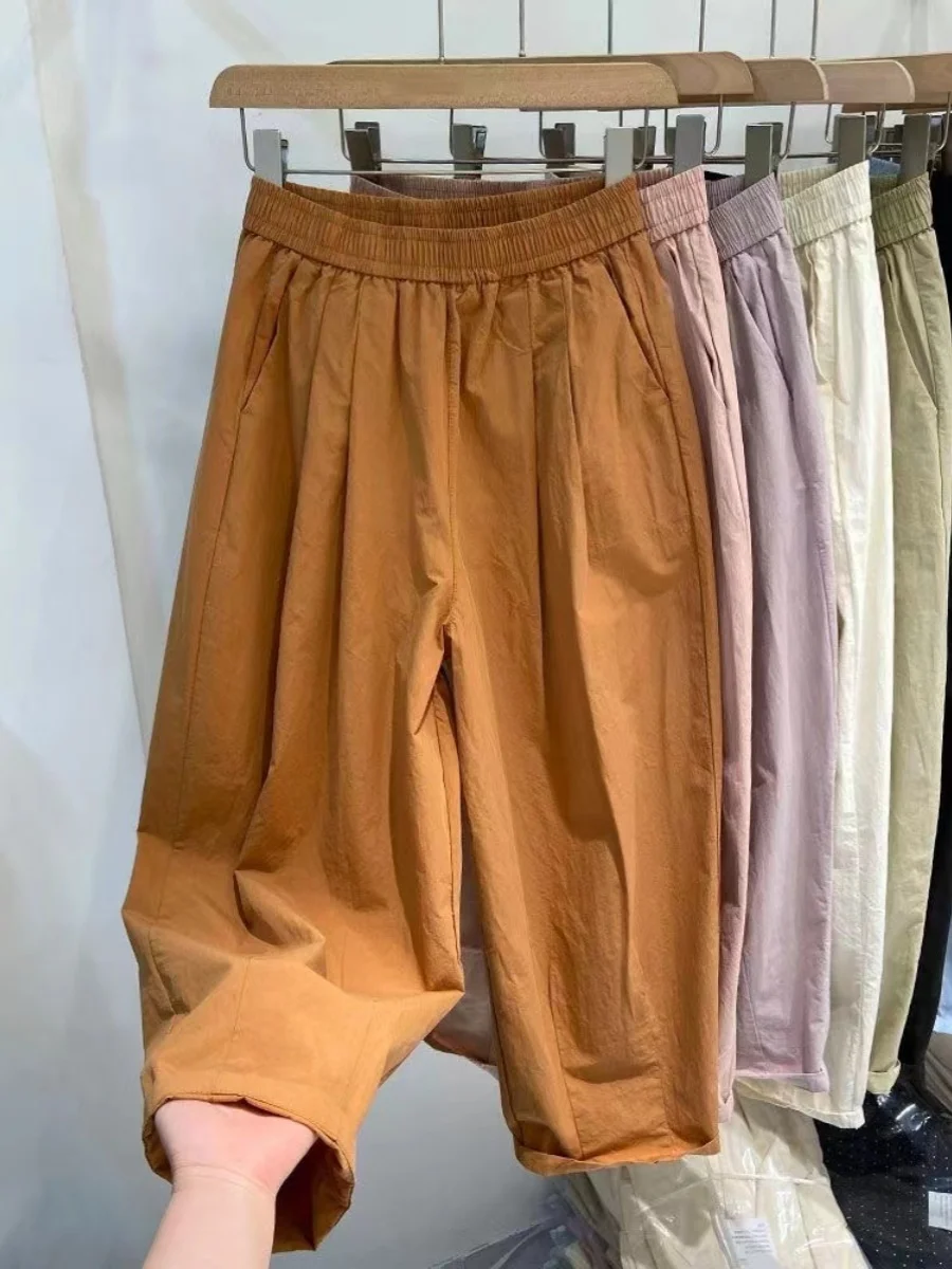 

Off-Season Harajuku Sle, женские свободные модные утягивающие широкие джинсы для папы, повседневные брюки из девяти предметов и грушевидной бо...
