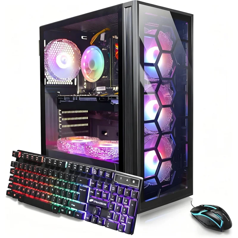 Gaming PC Computer Desktop,  Core i7 up to 3.9G, GeForce GTX 1660 Super 6G, 32G RAM, 1T SSD, 600M WiFi, BT 5.0, R