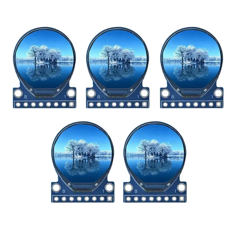 

Полноцветный круглый TFT-дисплей ABZW SPI 0,71 дюйма 160x160, модуль с платой разработки, драйвер GC9D01, 5 шт., круглый экран