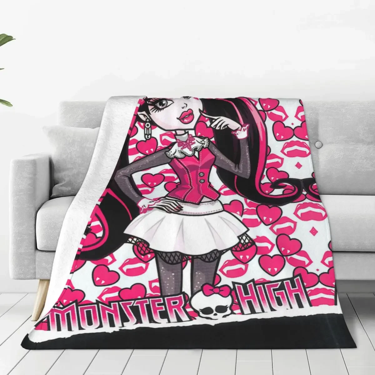 Gothic VampireDraculaura Monster High Blankets Fleece Funny Warm Throw Blankets for Coverlet Decoration