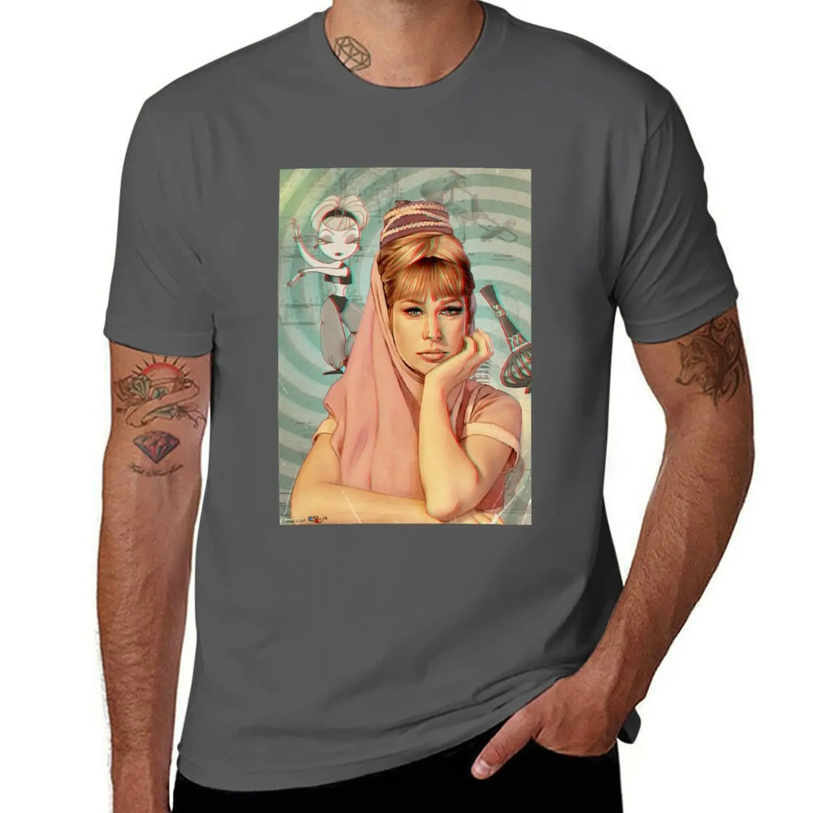 

Funny Gift For Dream of Jeannie Vintage Photograp T-Shirt t shirts for man graphic tees men t shirt cotton 100% T-Shirt