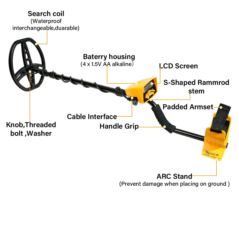 Metalldetektor mit hoher Empfindlichkeit, Goldgräber, professioneller Schatzsucher, Erkennungsausrüstung, Schmuck/Münzen/Gold