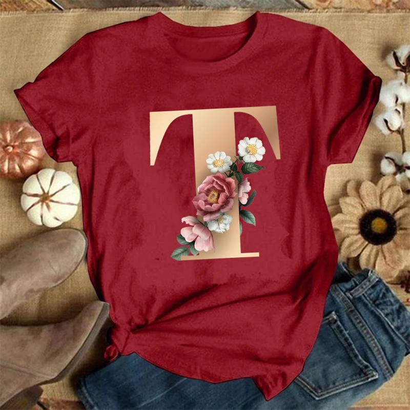 Printed T-shirts for Women Summer Tee Shirt Femme Casual Short Sleeve Round Neck Tops T-shirts