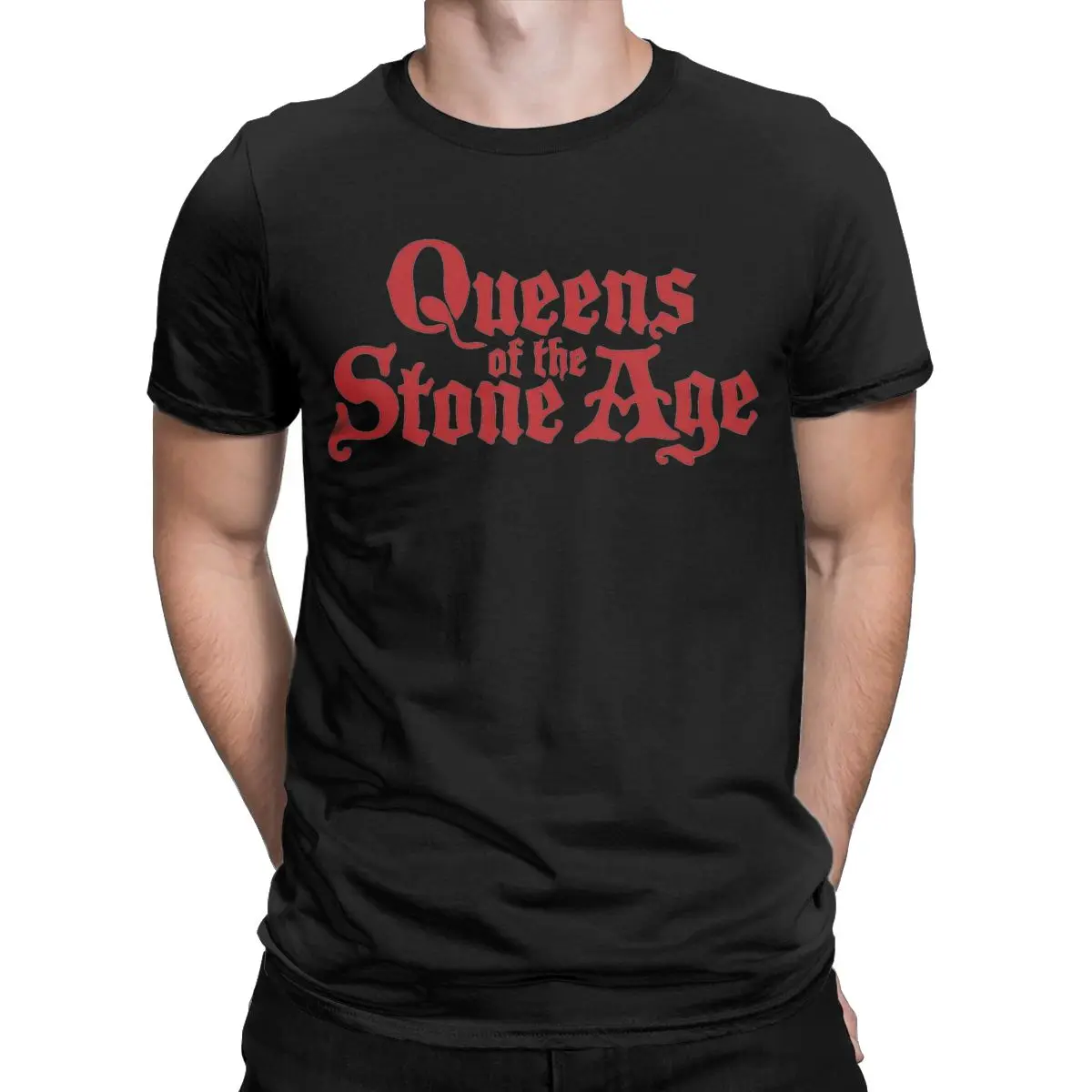 Queens Of Stone Age Men\'s T Shirt Novelty Tees Short Sleeve Crew Neck T-Shirts Pure Cotton Summer Tops