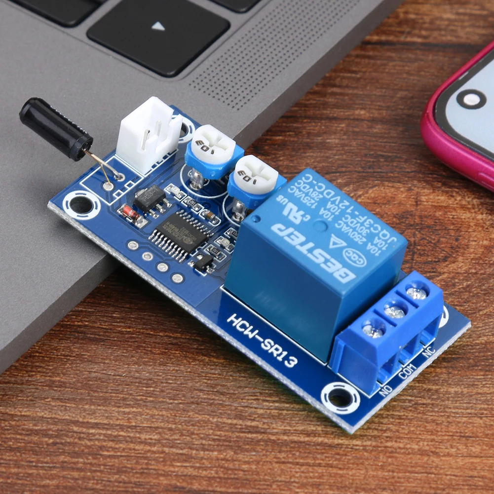 DC 12V Relay Switch Module DIY Alarm System Adjustable Vibration Delay Time Vibration Sensor Trigger Board