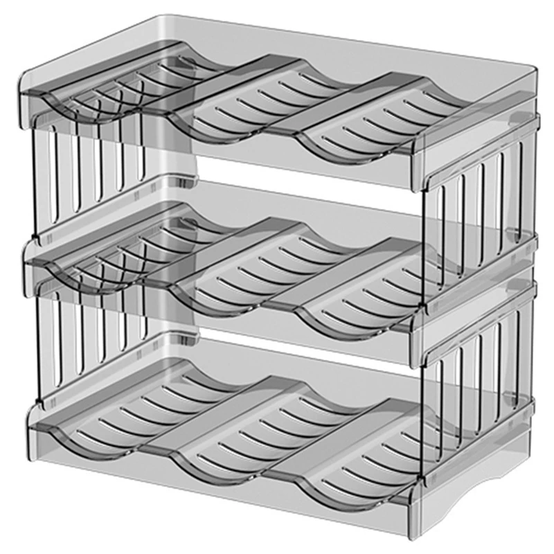 

Plastic Water Bottle Organizer And Wine Rack Storage Holder 3 Tier Transparent 1 Piece