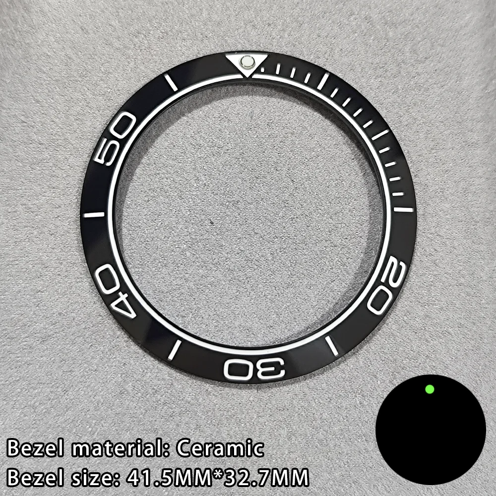 41.5mm Sloping Ceramic/Aluminum Luminous Bezel Insert For 43mm Case Watch Accessories Inner Diameter 32.7mm Bezel Accessories