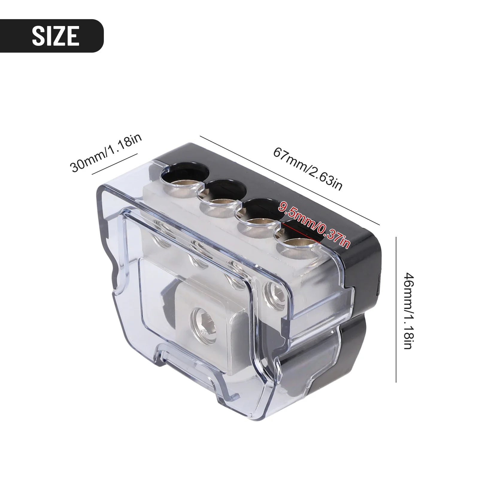 Power Distribution Block Junction Box Mini Series 1/0 Gauge In To4 Gauge Out SPDP-1044 Junction Case Replacement