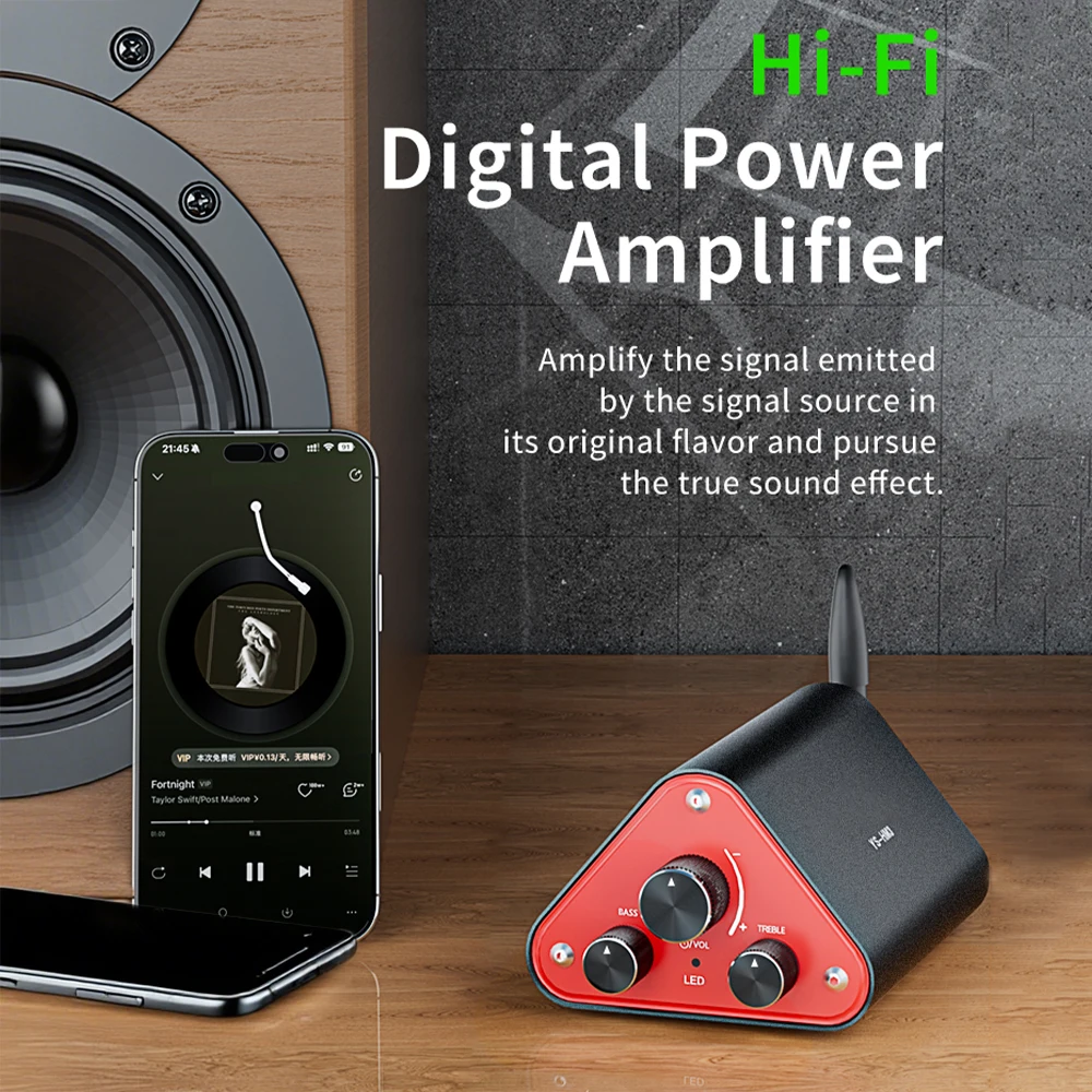 YS-HM3 50W+50W BT 5.4 Dual Channel HIFI2.0 Stereo Digital Amplifier With US/EU Plug DC 12-24V TPA3116 NE5532 Audio Amplifier