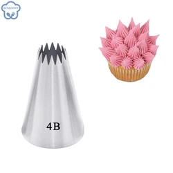 1PC Stainless Steel Cream Stainless Steel Icing Piping Nozzles Cake Cream Decorating Cupcake Pastry Tips Cake Tools #4B