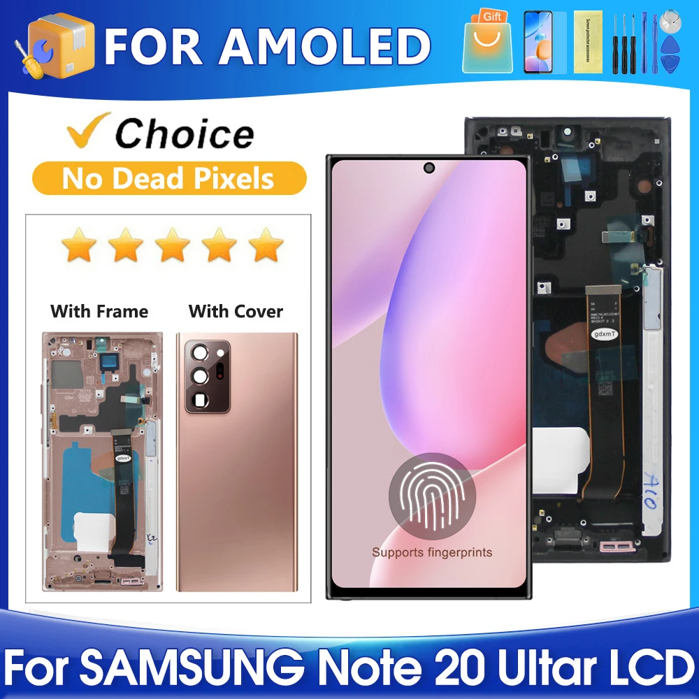 

For Samsung Note 20 Ultra For AMOLED Note20U N985 N985F N985U LCD Display Touch Screen Digitizer Assembly Replacement