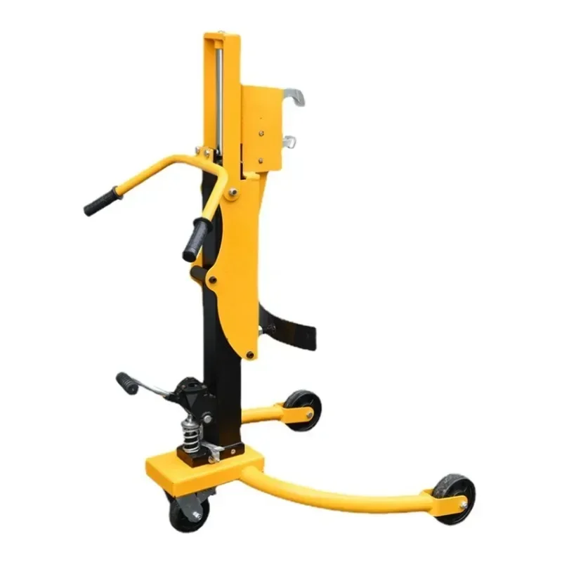 Foot operated hydraulic oil barrel truck foot operated raised mouthpiece oil barrel driver pushes and pulls round iron barrels