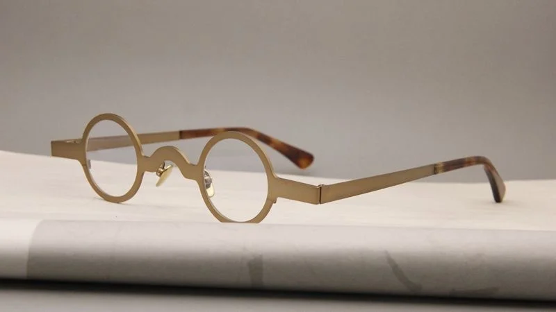 Metall Kleine Runde Rahmen Retro Personalisierte männer Brille Rahmen Ultra Licht Optische Brillen rahmen Für männer V46 – Detail 12