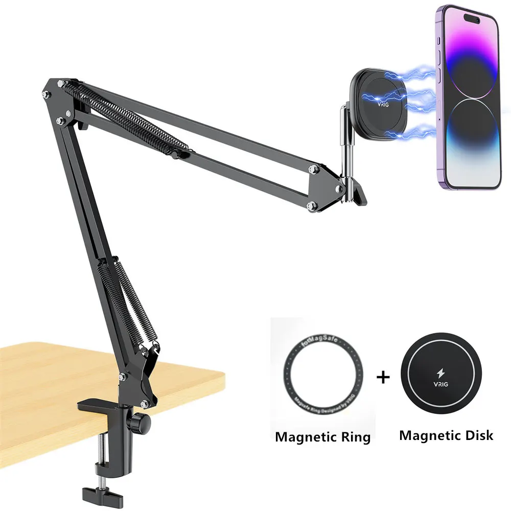 Nieuwe Voor Magsafe Gelede Arm Met Magnetische Telefoon Houder Overhead Desk Mount Voor Iphone 14 13 12 Android Telefoon Live streamen