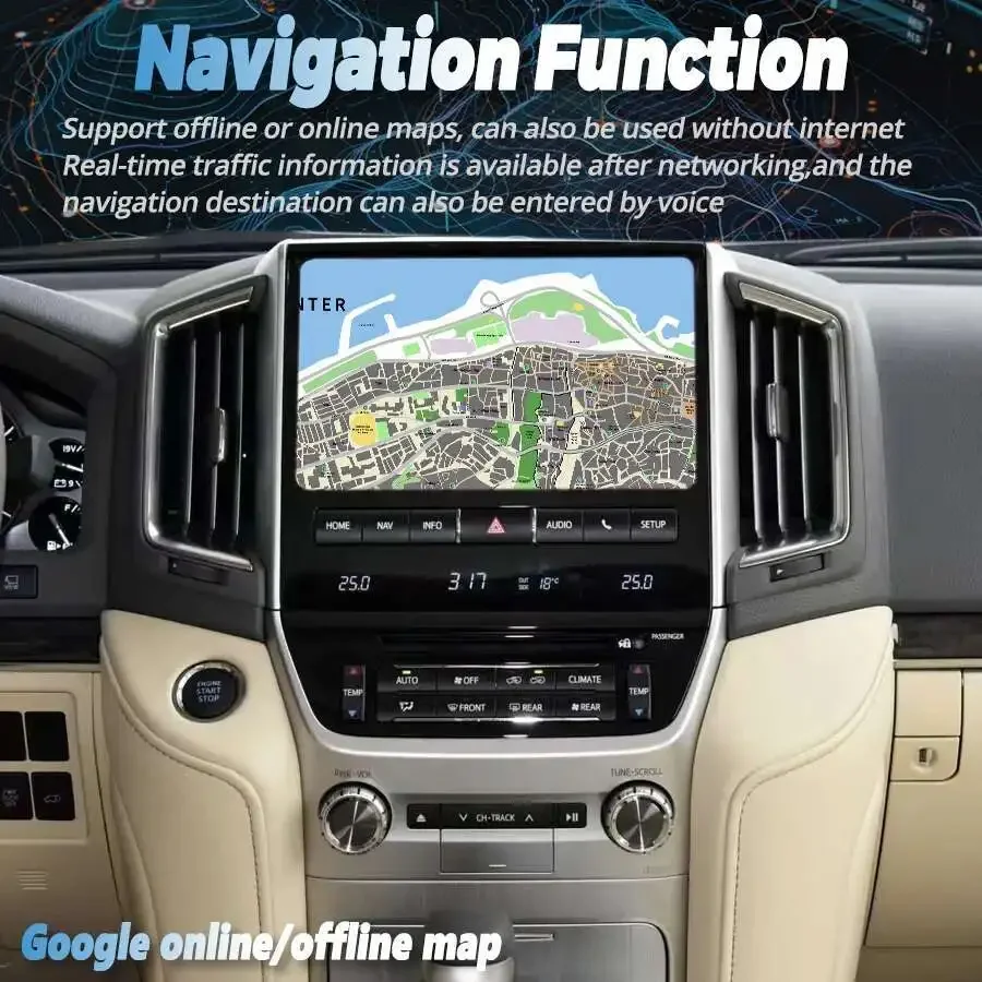 For Toyota Land Cruiser LC200 2016 - 2020 Android Car Radio Stereo Receiver Autoradio Multimedia Player GPS Navigation Head Unit