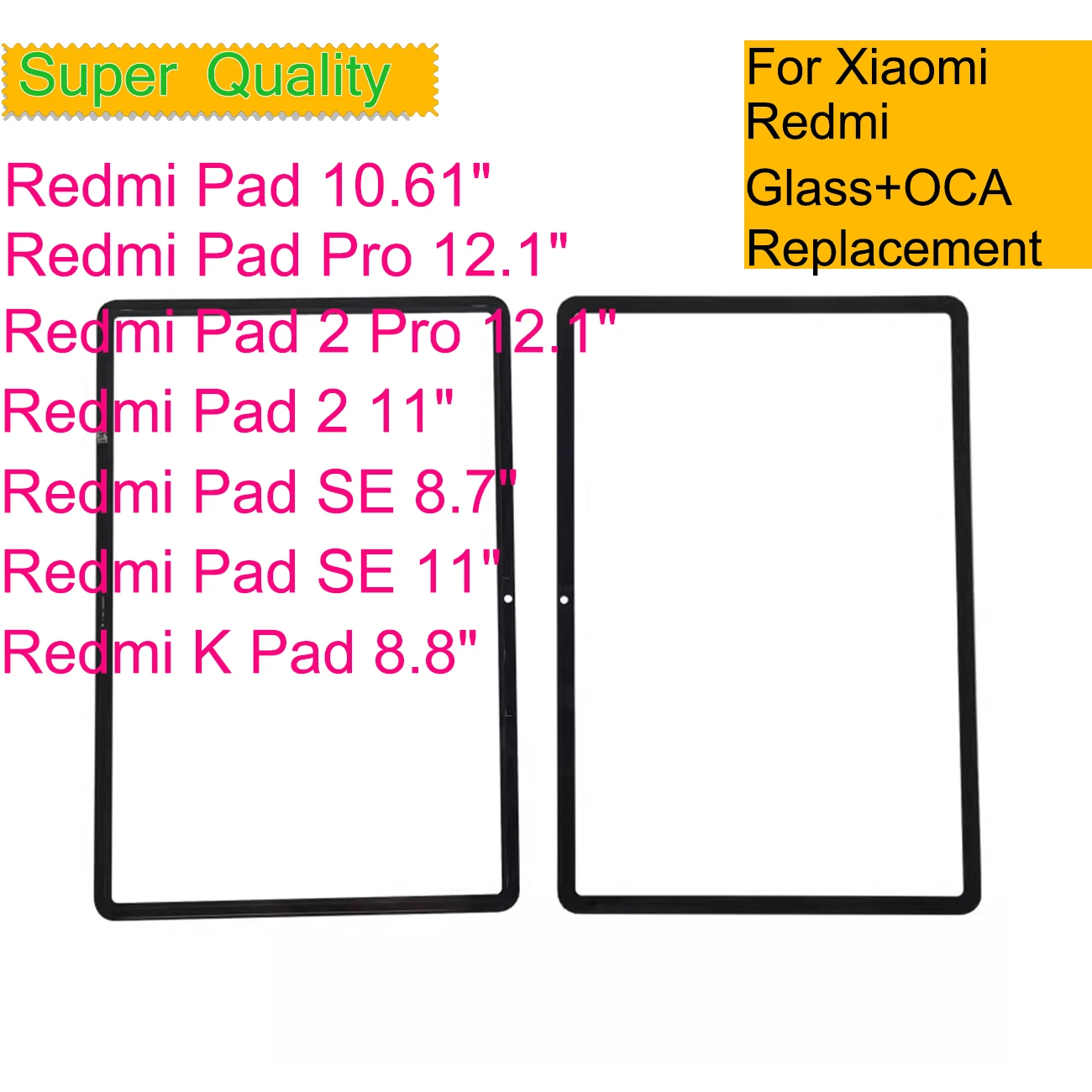 

10 шт./лот для Xiaomi Redmi Pad SE 8,7 11 "K Pad 2 Pro сенсорная панель планшета передняя внешняя стеклянная линза ЖК-дисплея с заменой OCA