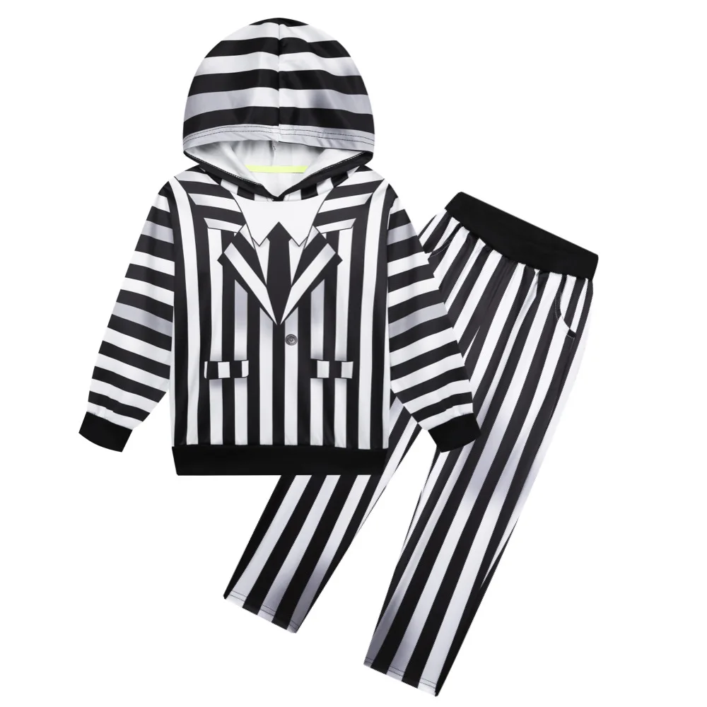 Kids boys Beetle Coat Suit Cosplay Children Hoodies Girls Striped Top Pants Costume Halloween Carnival Dress Up Party Costume