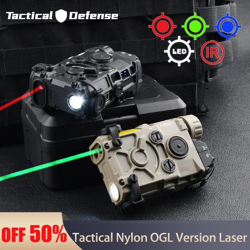 Tactical Nylon plastic OGL Red Green Blue IR Laser Indicator Aiming Strobe Flashlight Fit 20mm Picatinny Rail Airsoft Hunting