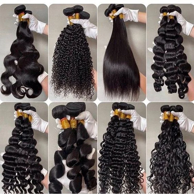 100% ストレート本物の人毛バンドル 1/3 個織りバンドル未処理バージンヘアエクステンションレミーナチュラルブラックヘア 30 インチ