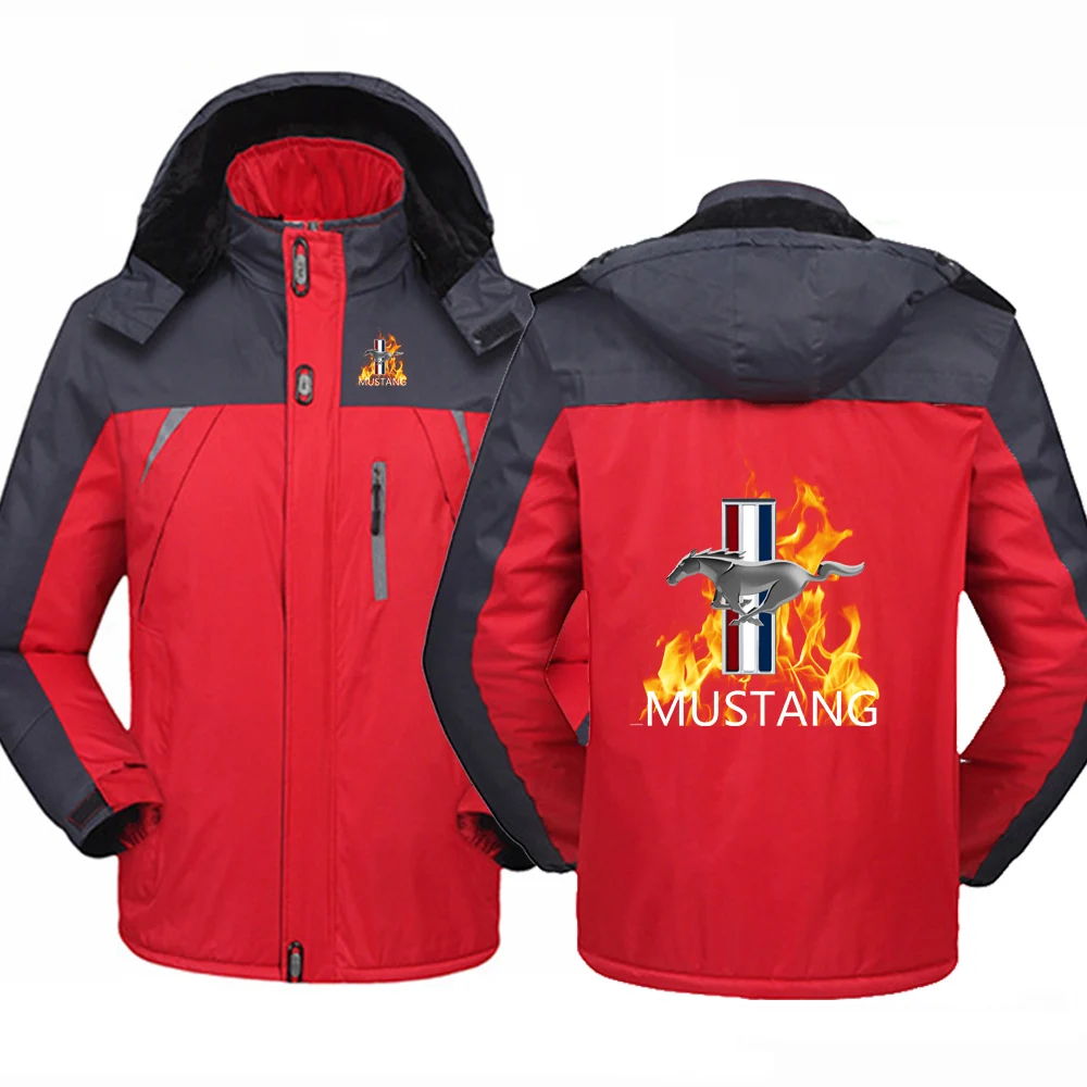 Winter Thicken Windbreaker Coats Mustang Printed Waterproof Warm Outdoor Couples Cold-Proof Mountaineering Clothing Jackets