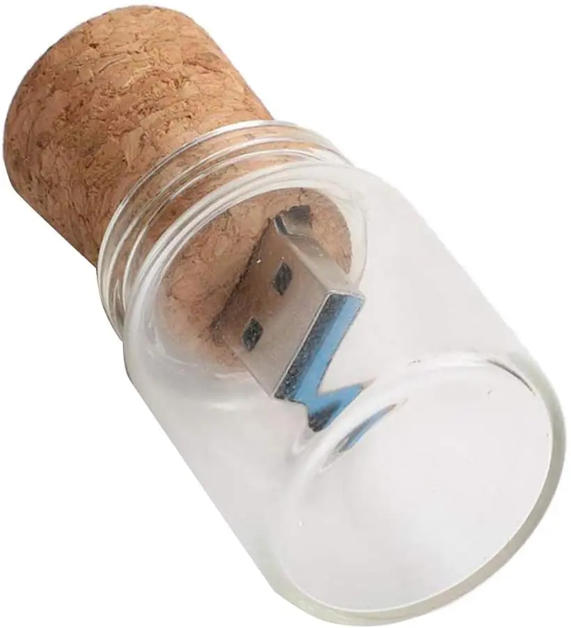 Creative Original Unique Mini Drift Bottle(Cork+Glass Bottle)  usb 3.0 memory flash stick pen drive (Over 20 pcs.free logo fee)
