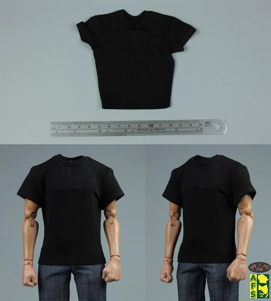 In Stock AFS 1/6 Scale Male Soldier Solid Color T-shirt Tops Clothes Model Fit 12\'\' Soldier Action Figure Body Dolls