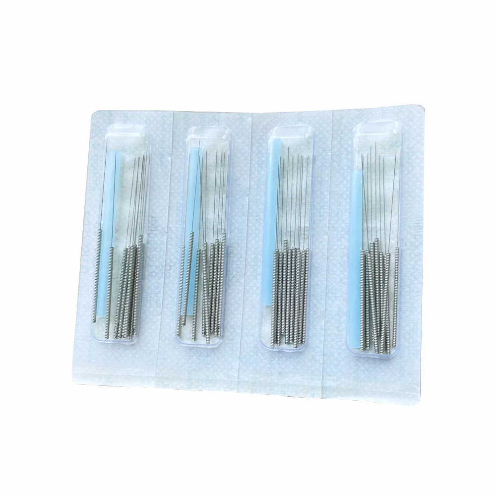 New 500pcs Disposable Sterile Acupuncture Needle with Tube Flat Handle Beauty Body Acupoint Massage