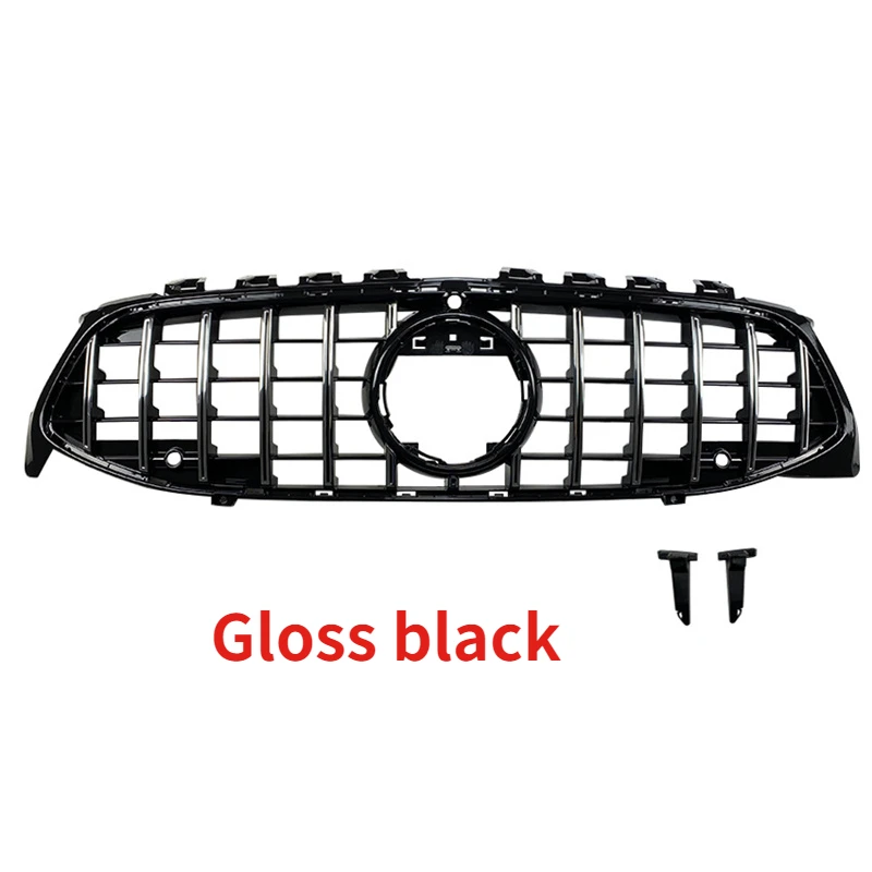 For Mercedes-Benz CLA-Class 2020-2023 C118 CLA180 CLA200 AMG Line GT Front Grille Grill Net Decoration Grille Guard Gloss Black