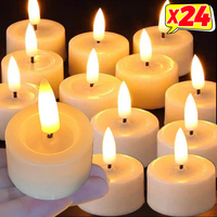 1/24pcs Flameless LED Candle Flashing Warm White Candle Lights Wishing Tealights Birthday Wedding Party Decoration Night Lamps