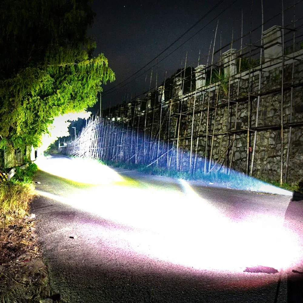 LED Flashlight USB Rechargeable Super Bright Handlight with COB Work Light Waterproof 4 Modes Portable Torch for Camping Lantern