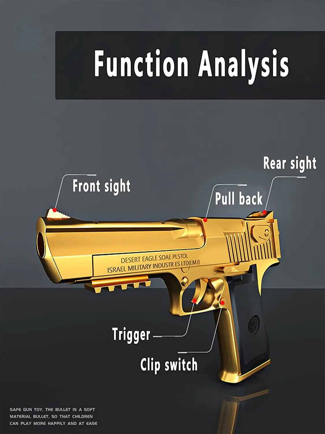 Desert Eagle 사격 권총, 야외용 소프트 총알, 수동 적재 권총 장난감, CS 사격 게임 방출 소년 생일 선물